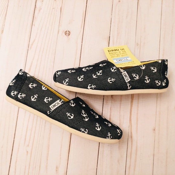 Toms Shoes - Toms | Navy anchors embroidered 6.5 NWT